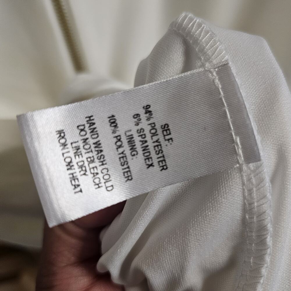LULUS Shift Chic Ivory Shift Dress Short Sleeve Lined Sz M Minimalist Classy - Picture 7 of 7